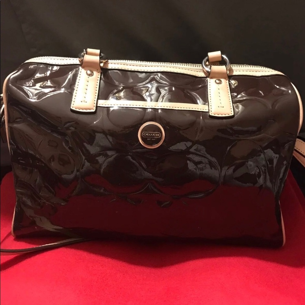 Chocolate Patent Leather Coach Purse
